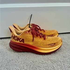 Hoka Athletic Shoes in Yellow and Red